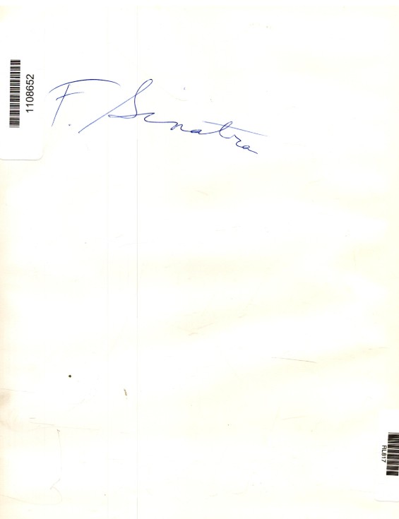 Frank Sinatra in The Joker Is Wild - signed (on back) 10"x8" photo with COA