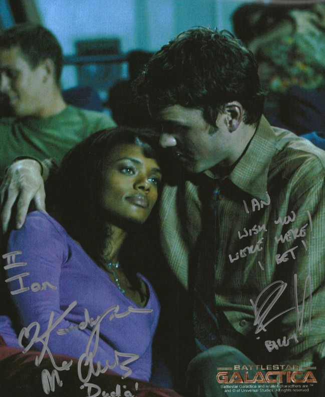 Kandyse McClure as Anastasia Dualla and Paul Campbell as Billy Keikeya in Battlestar Galactica - DOUBLE signed 10"x8" photo with COA