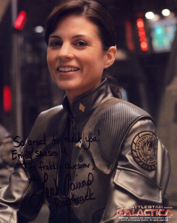 Leah Cairns as Margaret "Racetrack" Edmondson in Battlestar Galactica - signed 10"x8" photo with COA