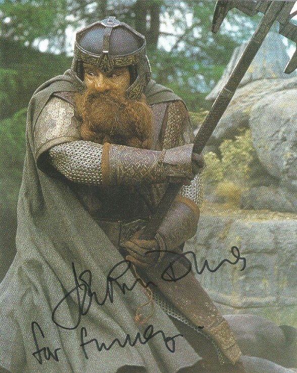 John Rhys-Davies as Gimli in The Lord of the Rings - signed 10"x8" photo with COA