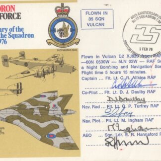 Vulcan Bomber Crew - 5x Signed RAF 35 Squadron Cover