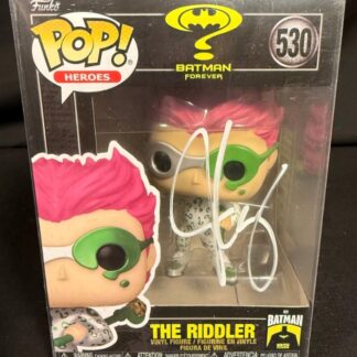 Jim Carrey as The Riddler in Batman Forever - signed Funko Pop #530 with COA