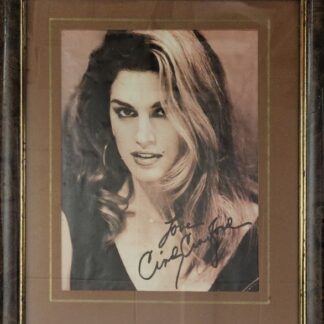Cindy Crawford - signed 10"x8" sepia photo framed to 14"x12" with COA