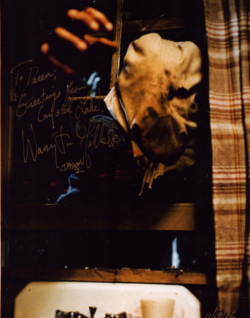 Warrington Gillette as Jason Voorhees in Friday the 13th Part 2 - signed 10"x8" photo with COA