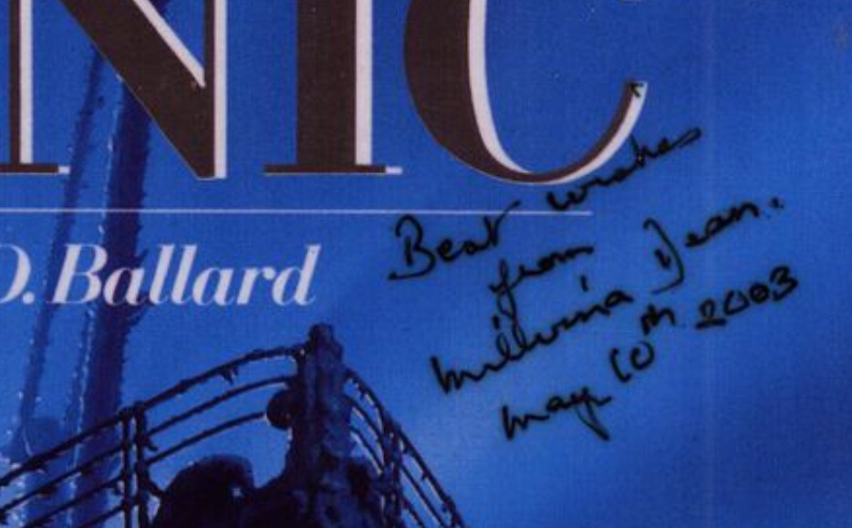 Robert Ballard and Millvina Dean - DOUBLE signed Titanic 10"x8" photo with COA