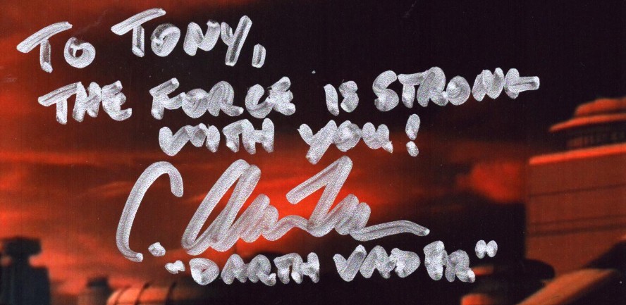 C. Andrew Nelson as Darth Vader in Star Wars - signed 10"x8" photo with COA