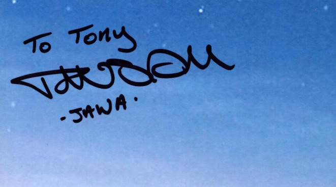 Tim Donaldson as Jawa in Star Wars - signed 10"x8" photo with COA