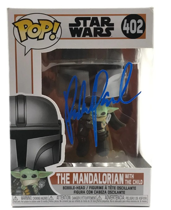 Pedro Pascal as The Mandalorian - signed Funko Pop #402 with COA