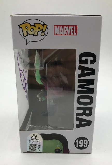 Zoe Saldana as Gamora in Guardians of the Galaxy - signed Funko Pop #199 with COA
