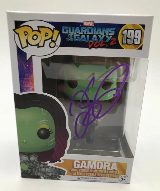 Zoe Saldana as Gamora in Guardians of the Galaxy - signed Funko Pop #199 with COA