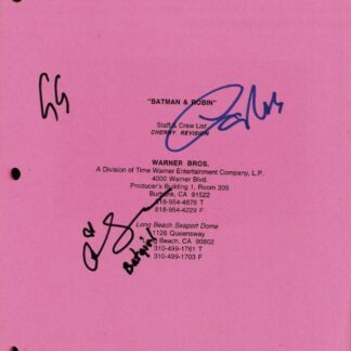 George Clooney, Alicia Silverstone & Chris O'Donnell - rare cast signed set used production document with COA