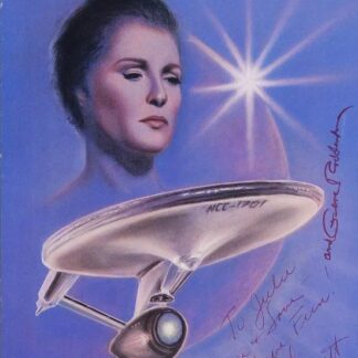 Gene Roddenberry & Majel Barrett in Star Trek - dual signed 14"x11" print with JSA COA