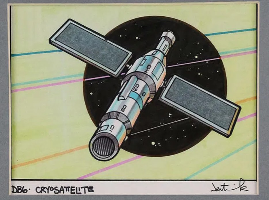David Deitrick Original Star Trek SkyBox Card #55 “DB6 Cryosatellite” Concept Art - 1994