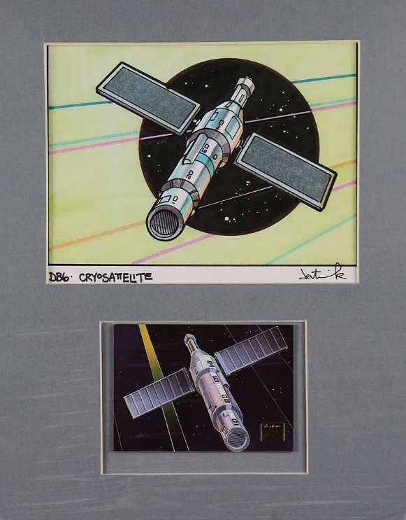 David Deitrick Original Star Trek SkyBox Card #55 “DB6 Cryosatellite” Concept Art - 1994