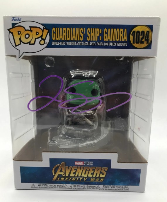 Zoe Saldana as Gamora in Avengers: Infinity War - signed Funko Pop #1824 with COA