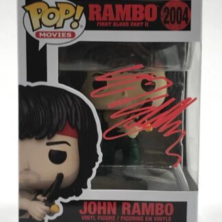 Copilot said: Sylvester Stallone as John Rambo in Rambo - signed Funko Pop #2004 with KB COA