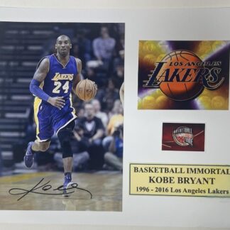 Kobe Bryant – signed photo mounted to 8" x 10" with Heroes & Legends COA