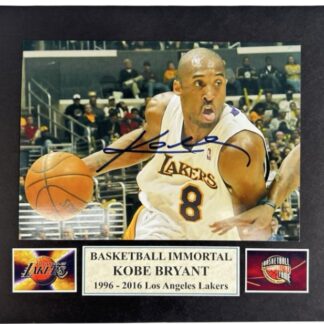Kobe Bryant – signed Lakers photo mounted to 8" x 10" with Heroes & Legends COA