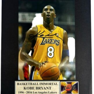 Kobe Bryant – signed Lakers photo mounted to 8" x 10" with Heroes & Legends COA