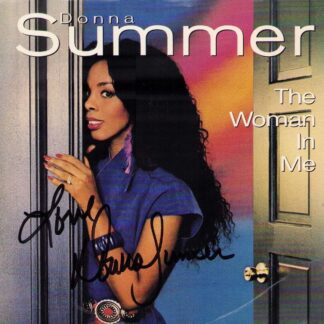 Donna Summer "Queen of Disco" – signed 45rpm record sleeve "The Woman in Me" with COA